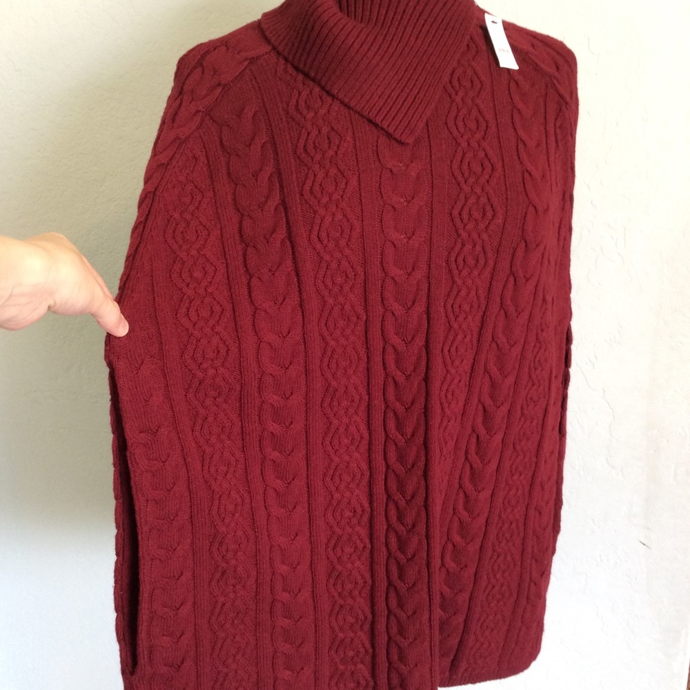 TALBOTS burgundy Cape Women’s Size M - Picture 3 of 6